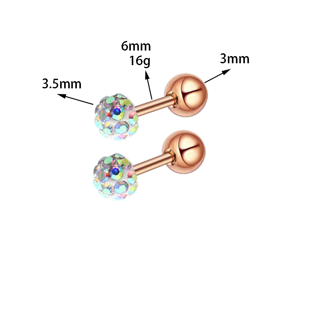 ab rose gold JUNLOWPY 1-7 пар серьги для ушного хряща из нержавеющей стали шаровая шпилька штанга для Штанга пирсинг уха тело губная серьга для женщин - Окраска металла: ab rose gold