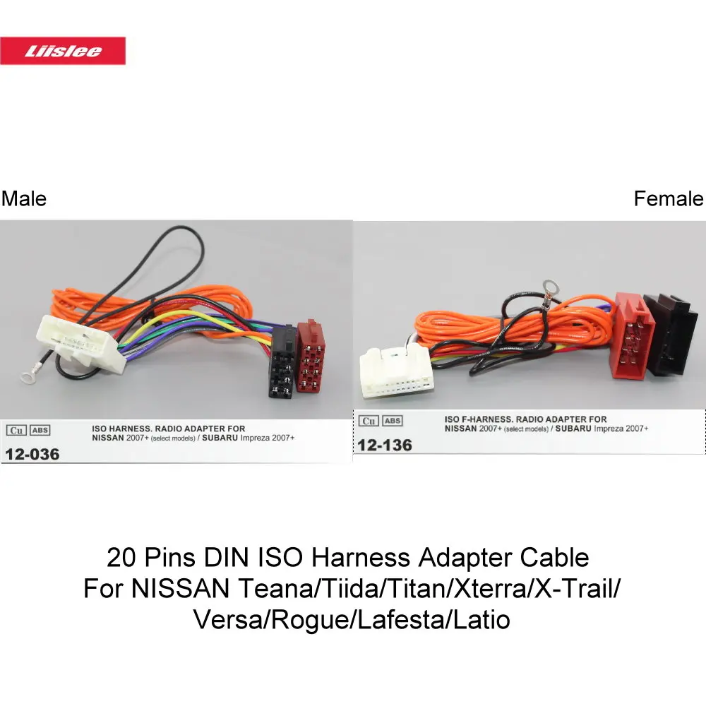 20 Pins Din Iso Harness Adapter Cable For Nissan Teana/tiida/titan