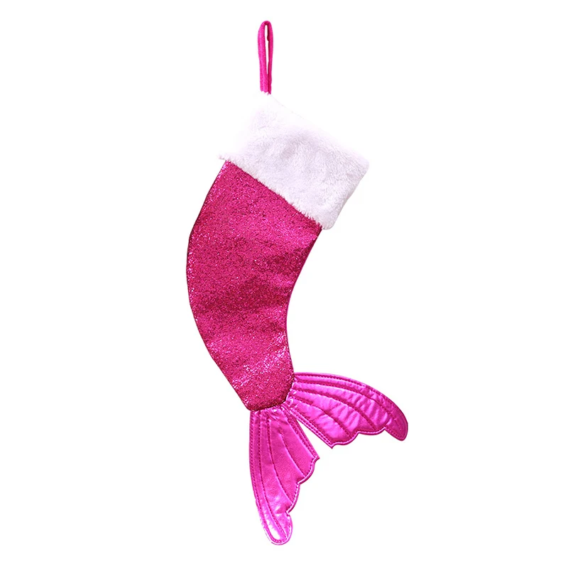 XOL0167C New Christmas Gift Bags Fish Tail Stocking Christmas Tree Ornaments Christmas Decorations Christmas Articles Fish Tail Stocking - Color: XOL0167C