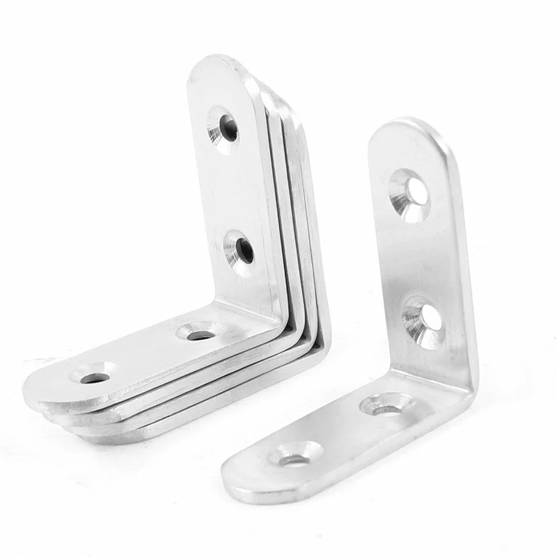 

10-Pack Heavy Duty Stainless Steel Corner Braces | L Shaped Right Angle Brackets