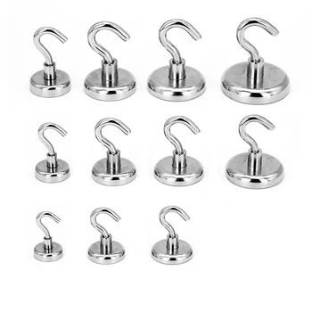 

Big Size Strong Neodymium Magnet Hooks Dia42/48/60 NdFeB Rare Earth Hook with Magnets Permanent Magnetic For Tools