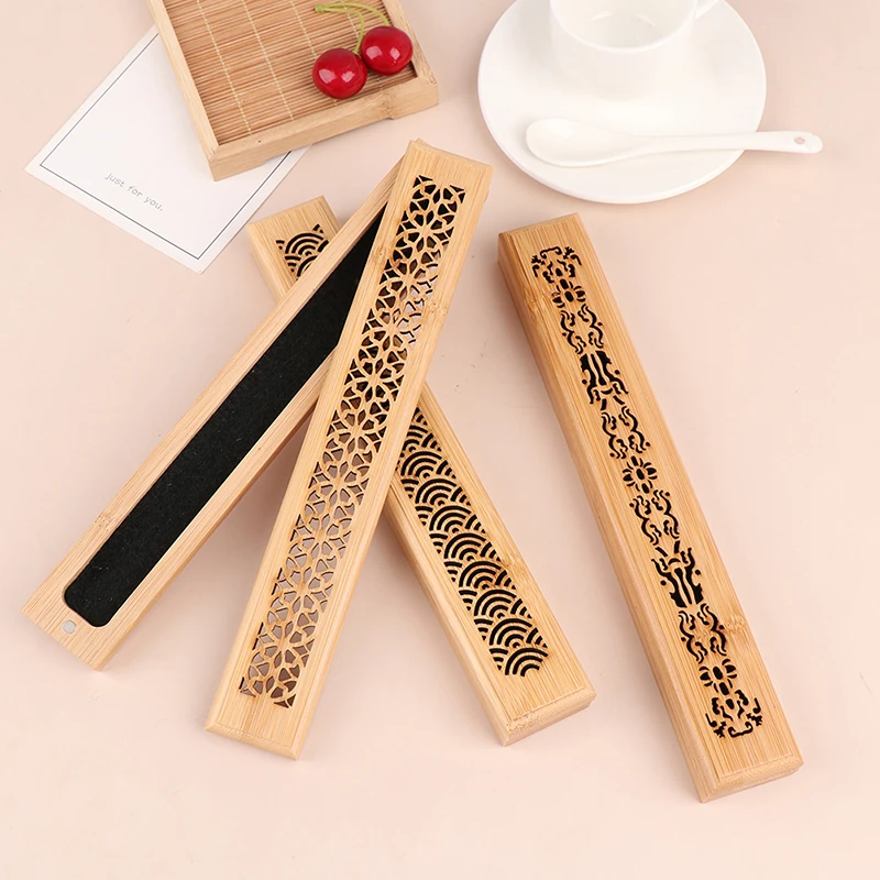 1 Pcs Burning Joss Incense Box Burner Ash Catcher Bamboo Wooden Stick Holder Home Decoration | Дом и сад