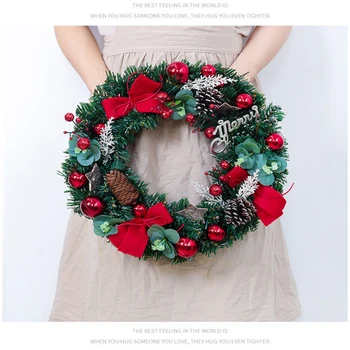 

2020 Christmas Decorations For Home Rattan Festive Party Rattan DIY Wreath Christmas Decoration Garland XMAS Door Wall Ornament