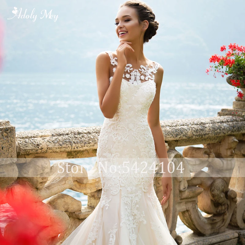 Adoly Mey романтическое свадебное платье русалки с глубоким вырезом и рукавом-бабочкой Роскошное винтажное платье невесты с аппликацией и шлейфом размера плюс
