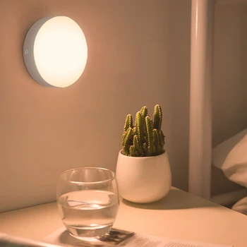 

Automatic Magnetic Base USB Rechargeable Night Light Adhesive Led Indoor Decor Corridor Lamp ABS Bedroom Motion Sensor Portable