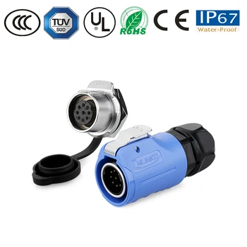 

M20 panel installed male and female plug socket connector 9 core waterproof aviation plug signal power supply connector IP67