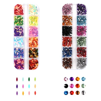 

6 Set Of Nail Art Tip Rhinestones Decoration Kit With Stainless Steel Tweezers Pickup Pen For Nail Art Supplies Accessories