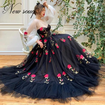 

Long Embroidery Prom Dress Dubai Design Custom 2020 Kaftans Turkish African Celebrity Gown Dubai Women Appliques Evening Dress