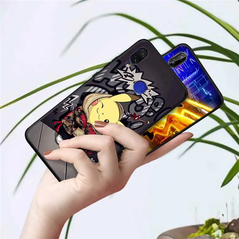 Kawaii Pika силиконовый мягкий чехол для Redmi Note 7 7A 6 Pro 6A 5A Prime 4X5 Plus черный чехол для Xiaomi A1 A2 Lite 6X PocoPhone F1