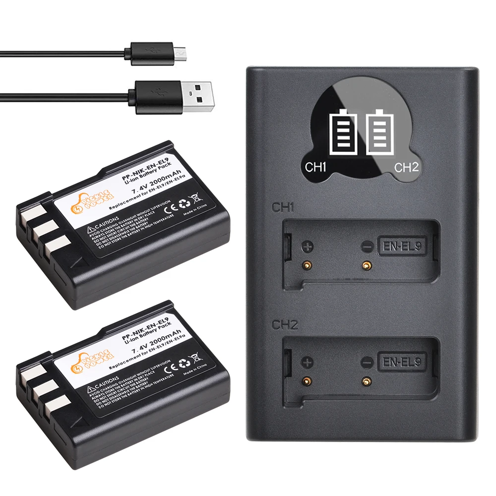 Комплект аккумуляторов с умным светодиодным индикатором и двойным USB зарядным
