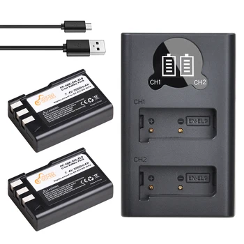 

EN-EL9 2000mAh 7.4V Battery Pack and Smart LED Dual USB Charger Compatible with Nikon D40 D40x D60 D3000 D5000 Camera as EN-EL9a