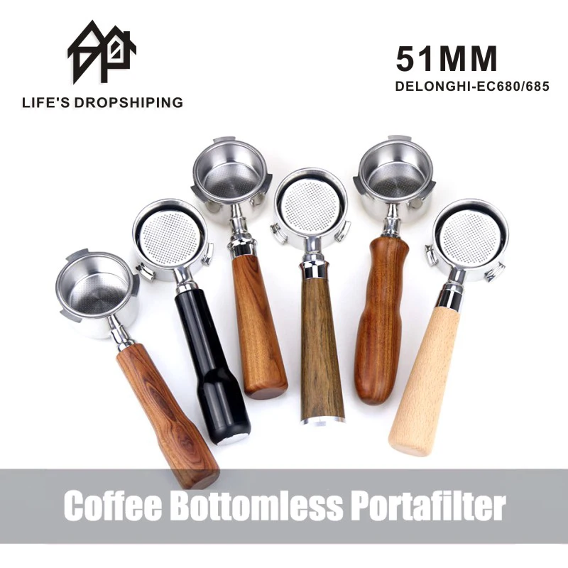 Кофе бездонный Portafilter для эспрессо 51 мм Delonghi EC685 EC680 кофе голый аксессуары