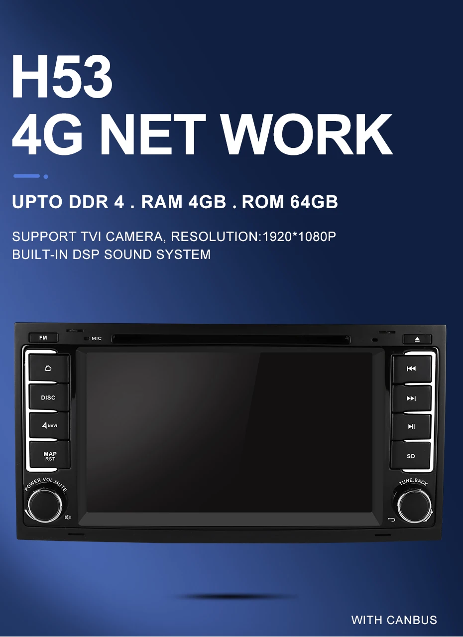 Perfect Isudar H53 4G Android Auto Radio 2 Din For Volkswagen/Touareg Car Multimedia DVD Player Octa Core RAM 4GB ROM 64G DSP DVR Camera 1