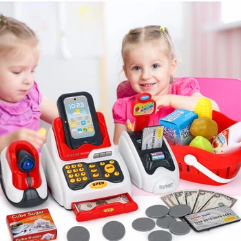 

Children Gift Supermarket Cashier Funny Kids Pretend Play Learning Educational Cash Register Toy Simulated Model Role Counter