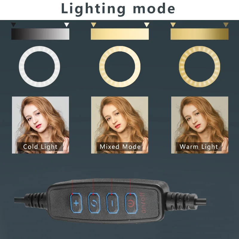 Диммируемый 10 дюймов 26 см USB светодиодный кольцевой светильник для селфи лампа для камеры телефона видео макияж светильник с 160 см Штатив для Live Studio Youtube