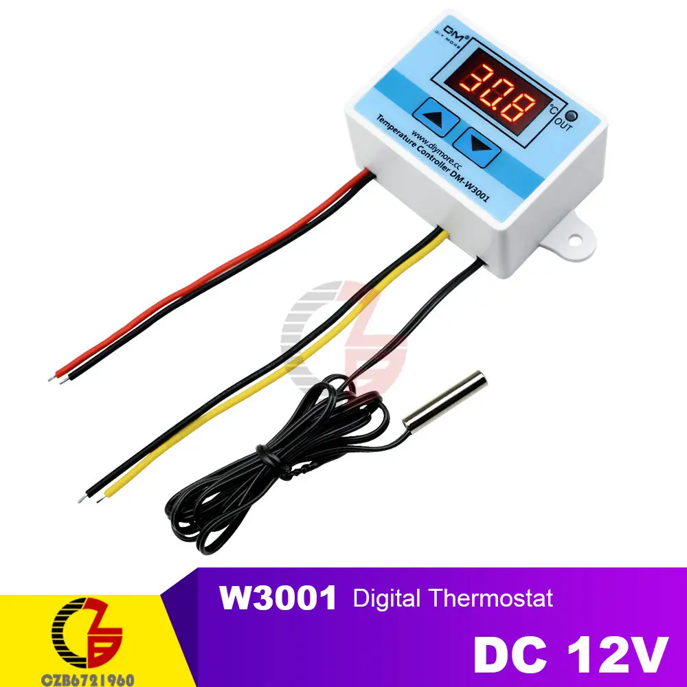 12 В 24 в 110 В 220 В светодиодный цифровой термостат регулятор температуры чайник с термометром холодильник инкубатор терморегулятор датчик - Цвет: W3001 DC 12V