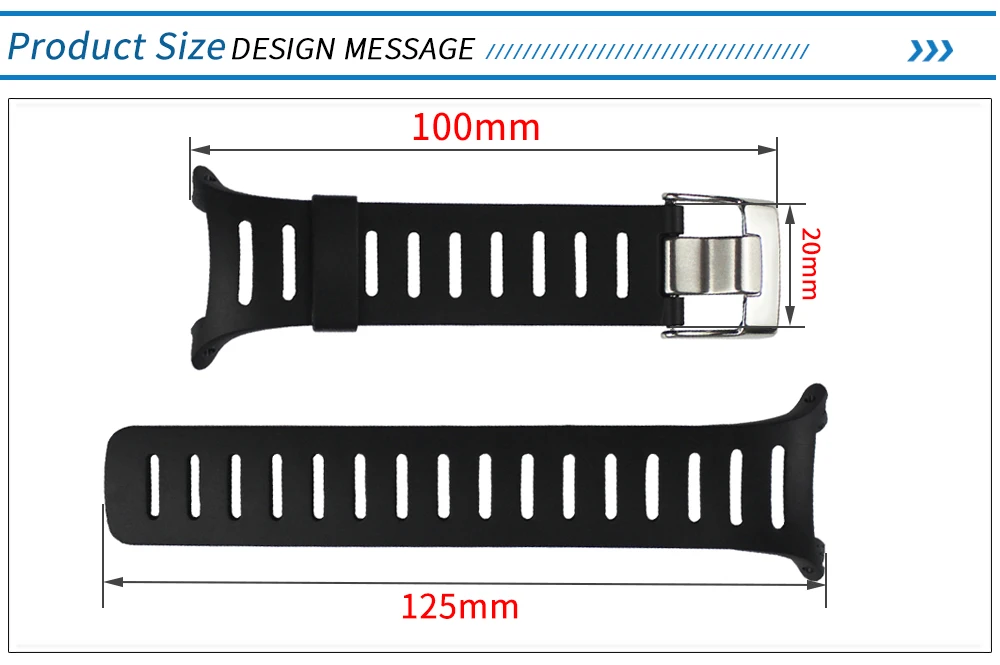 Открытый водонепроницаемый резиновый мужской ремешок стальная пряжка подходит для SUUNTO T1 T1C T3 T3C T3D T4C T4D ремешок для часов