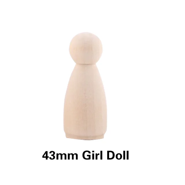 Let's Make 10PCS 65mm,55mm,43mm,35mm Wooden Peg Dolls Girl Boy Wood Dolls Kids Room Decor DIY Unfinished Wooden Peg Dolls 12