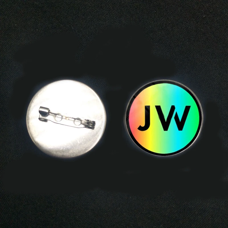 /Новая брошь JW. ORG из нержавеющей стали для Отца и Сына, выпуклая стеклянная круглая булавка, мужская и женская брошь, значок, подарок - Окраска металла: 1