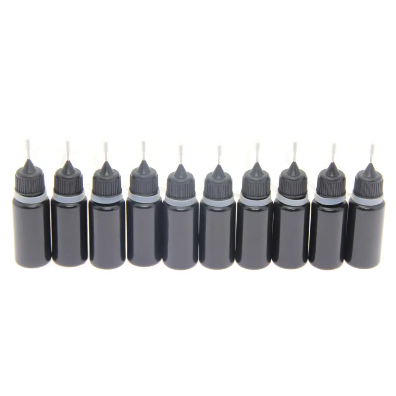 

10ml Black E Liquid Needle Bottle Empty Plastic LDPE Soft E juice Dropper bottles 10pcs