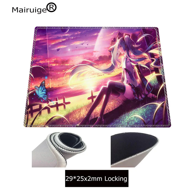 Mairuige Хацунэ Мику бабочки большой игровой Мышь Pad Lockedge Мышь коврик для клавиатуры коврик стол коврик для ноутбук для геймеров - Цвет: 290x250x2MM