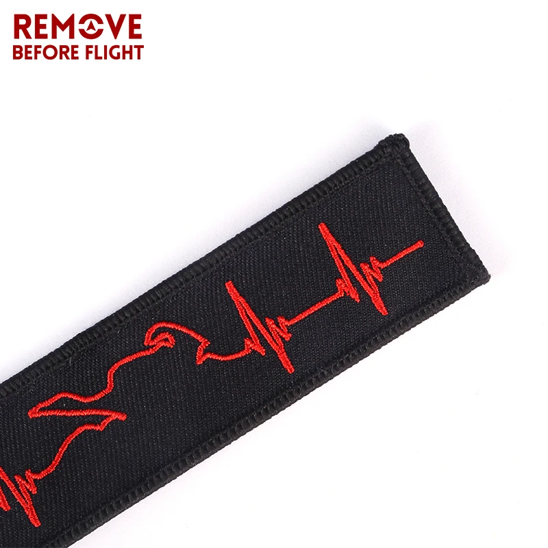 REMOVE BEFORE FLIGHT red line heartbeats motorcycle key chains for car chain keychain 6