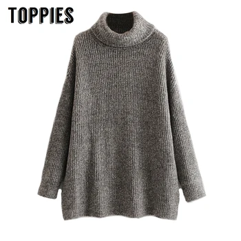 

Pink Sweater Loose Oversized Sweater Turtleneck Pullovers 2019 Autumn Winter Long Sleeve Jumpers Solid Color