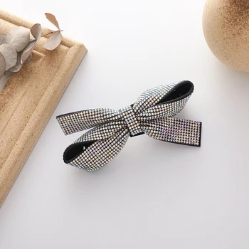 Billige Luxus Glänzende Bogen Haarnadel Für Frauen Handmade Zirkon Große Haar Clip 2020 Neue Koreanische Frühling Clip Mode Haar Zubehör Mädchen Geschenk