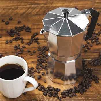 

WCIC 50/150/450ml Aluminum Moka Pot Coffee Maker Moka Geyser Cup Coffee Teacup Percolator Protable Espresso Coffee Pots