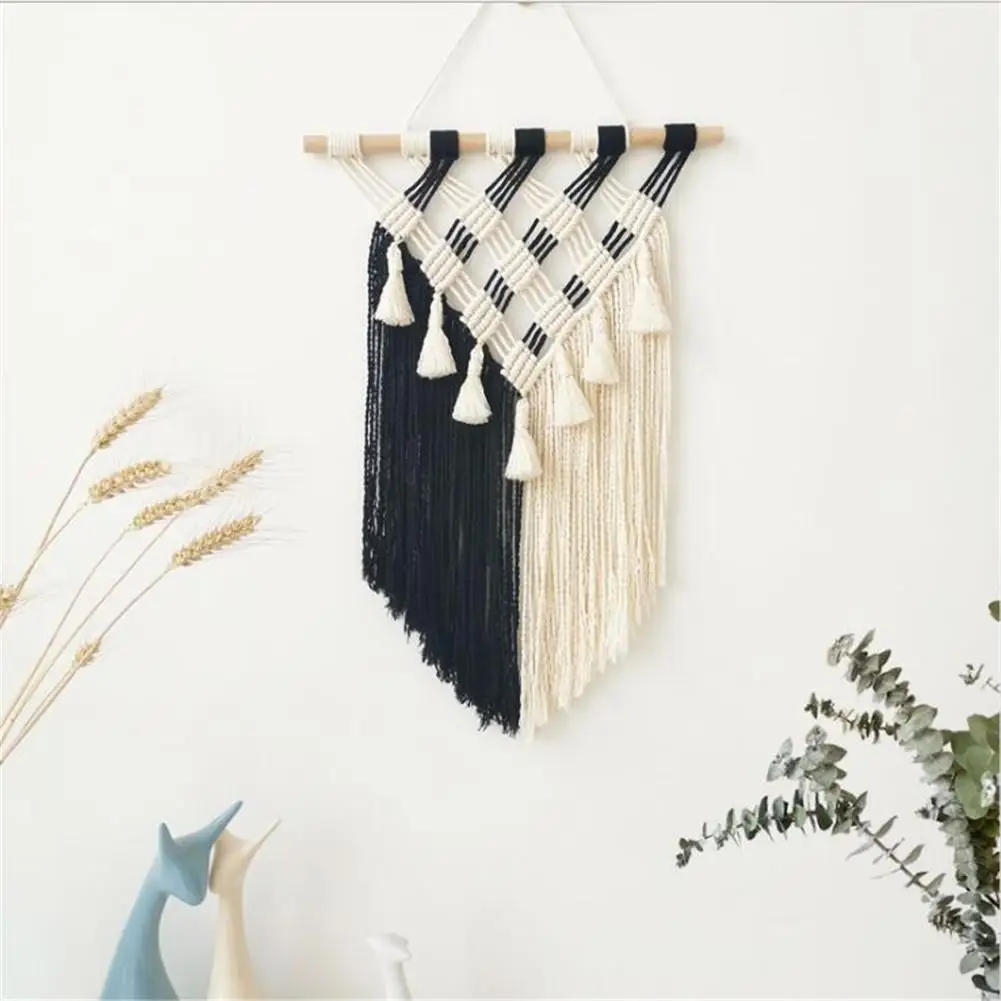 

Hand-woven Cotton Rope Bohemian Tapestry Wall Decoration Boho Chic Lace Tapestry Ornament For Home Living Room Bedroom Decor