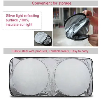

Window Sunshade Privacy Windshield Car Front Rear Foldable Cover Sun Visor Parts UV Block Nylon Metal Accessories