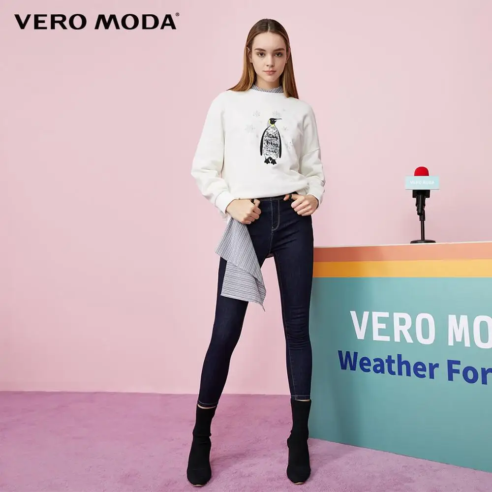 Vero Moda женские укороченные джинсы с высокой посадкой | 319349550 - Цвет: J3E Indigo blue