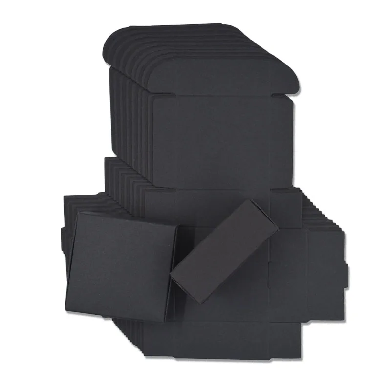 

5pcs/lot 23 Sizes Black Cardboard Paper Box Packaging Kraft Handmade Soap Box DIY Display Candy Box For Gift Jewelry Package