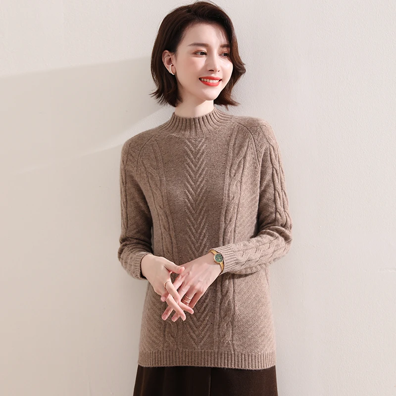 100% Goat Cashmere Knitted Sweaters Women Hot Sale