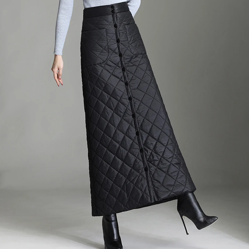 black a line skirt calf length