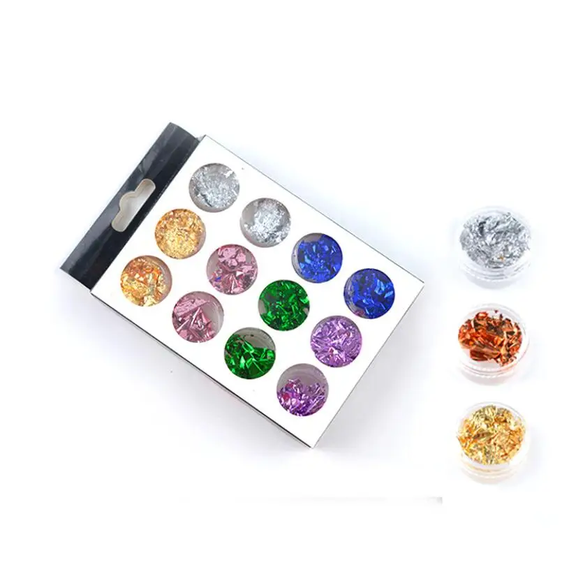 1 Bottle Gold Leaf Flakes Resin Filler Silver Confetti Filling For Diy