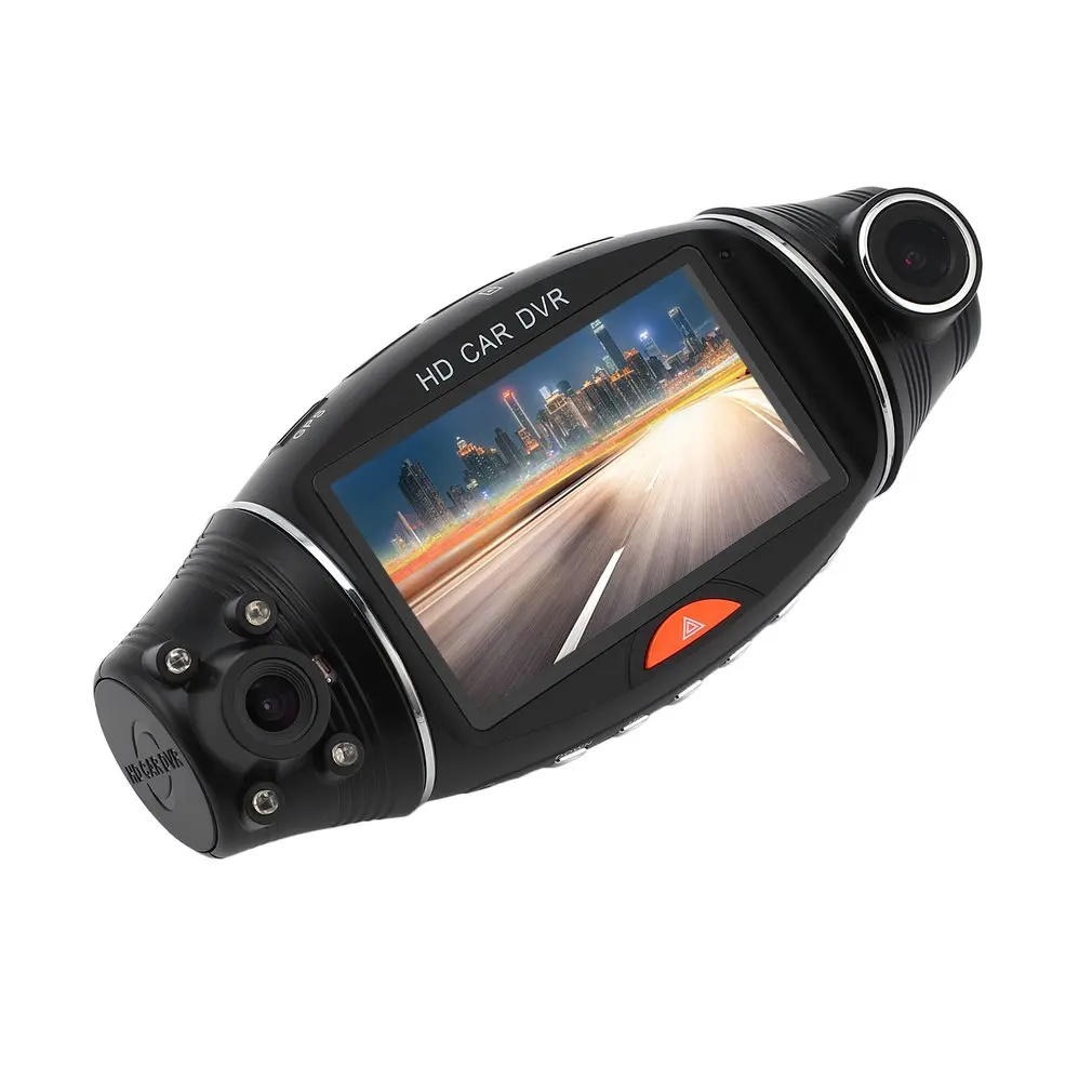 R310 HD Dual Lens Vehicle Black Box Car DVR 2.7 Inch 140 Degree Front 120 Degree Built-in G-Sensor Microphone Speaker