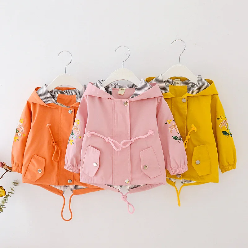 

Spring Autumn Baby Girl Jacket Hoodies Fashion Outwear Suit Printing Candy Color Windbreaker Children Clothing Cute Girls Coat