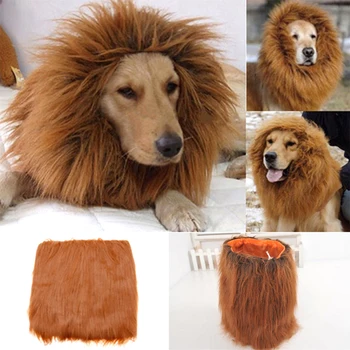 

Lion Wigs Mane Hair Large Pet Dog Cat Lion Wigs Festival Party Funny Hat Fancy Dress Clothes Costume Lion Mane Wig Hair Cute hat