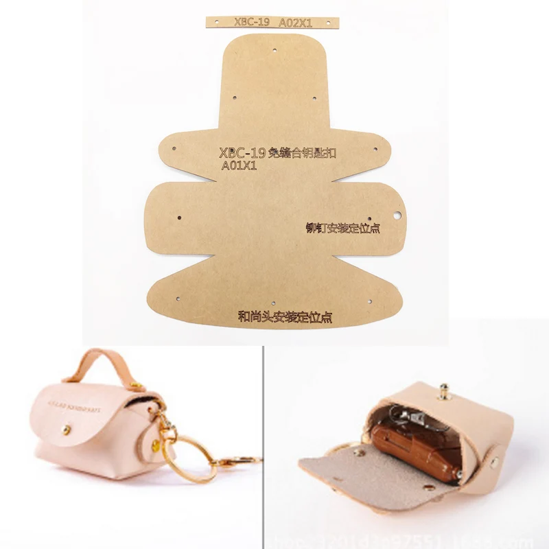 1set Leather Craft women Fashion handbag Sewing Pattern Hard Kraft paper Stencil Template DIY craft supplies 60x70mm