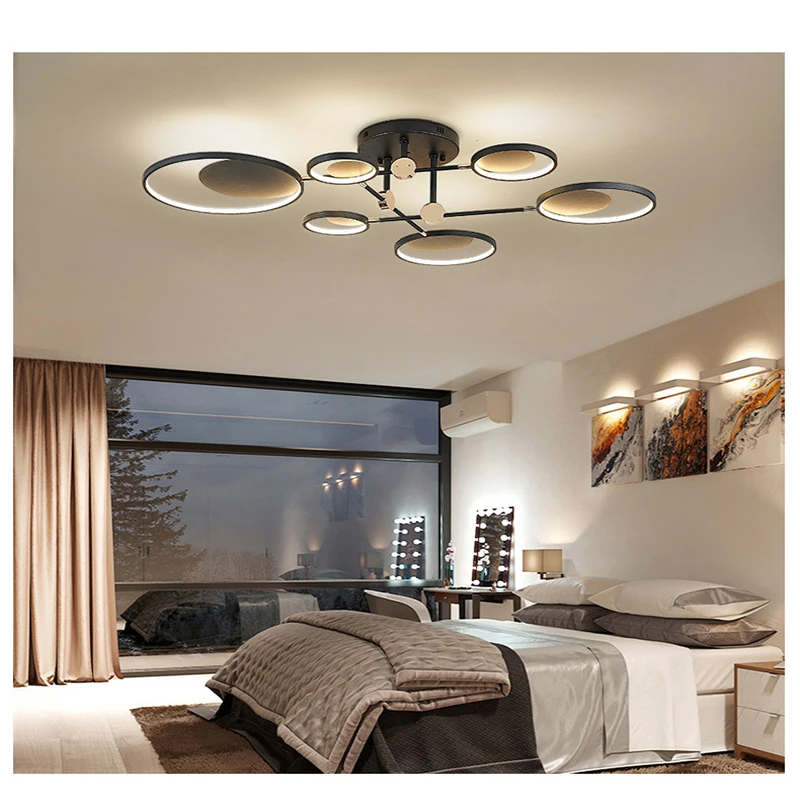 

2020 North Europe Lv Material Wrought Iron LED Chandelier Round Aluminum Lamp Lamps In Dining Room, Shopping Mall