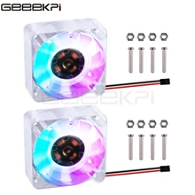 GeeekPi 1 ensemble 2 Pack 40*40*10 Transparent/noir ventilateur de refroidissement 4010 lumière bleue RGB LED vis de couleur pour framboise Pi 4B/3 B +/3(China)