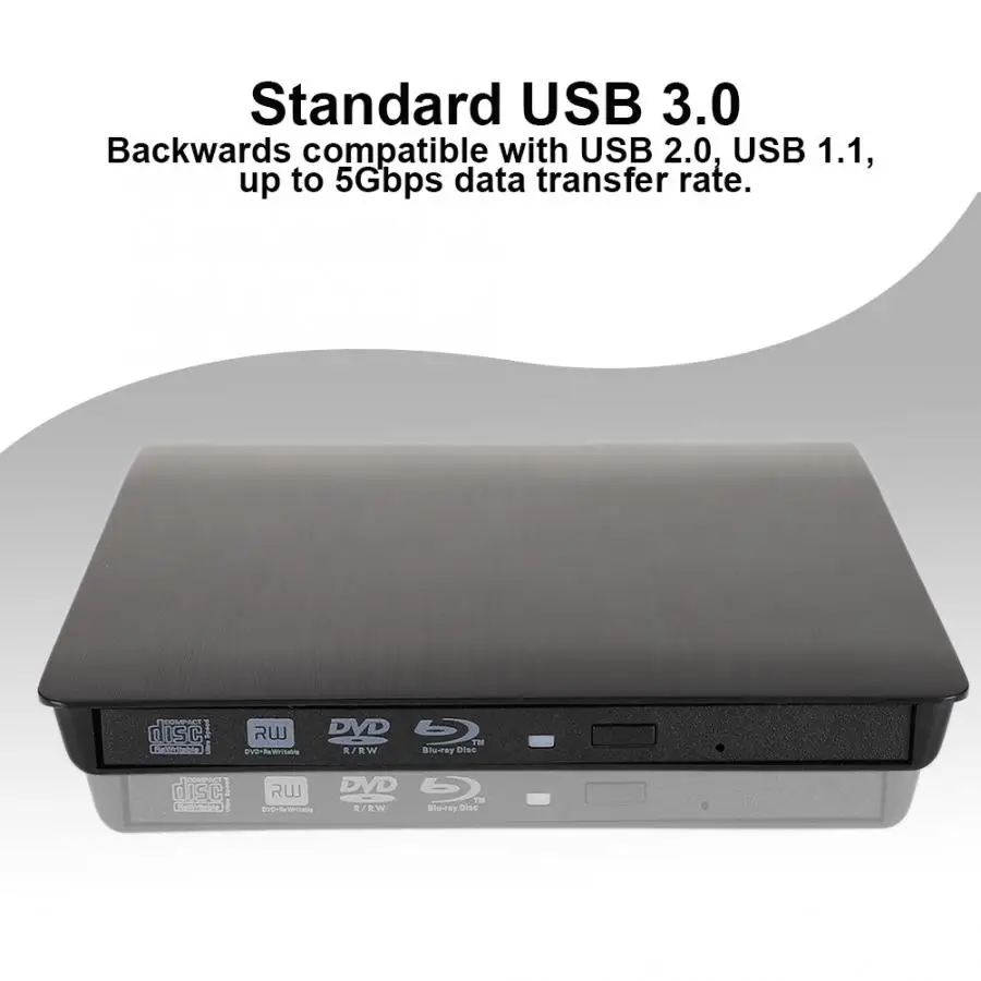 USB3.0 SATA DVD/CD-ROM RW чехол внешний портативный корпус оптического привода для 12,7 мм CD дисков