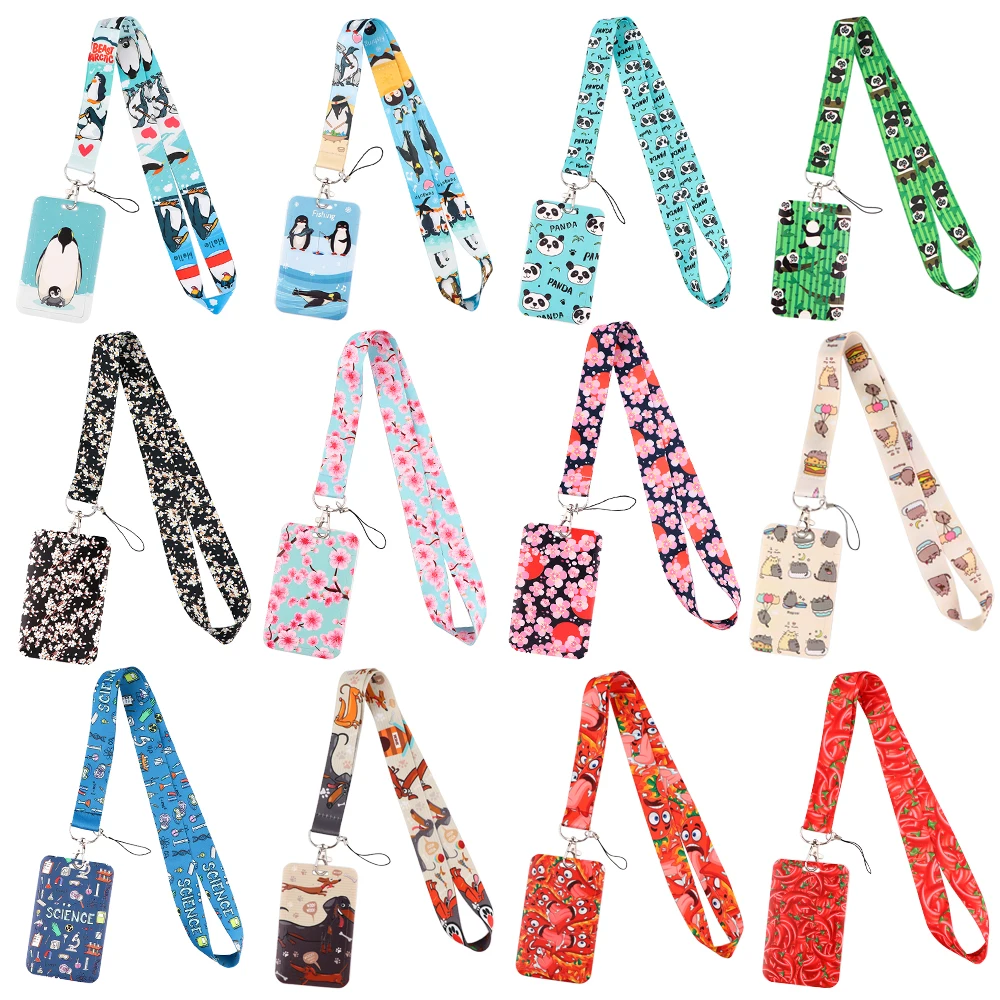 

Flyingbee X2288 Penguin Panda Chili Lanyard Card ID Holder Car KeyChain ID Card Pass Gym Phone Badge Kid Key Ring Holder Jewelry