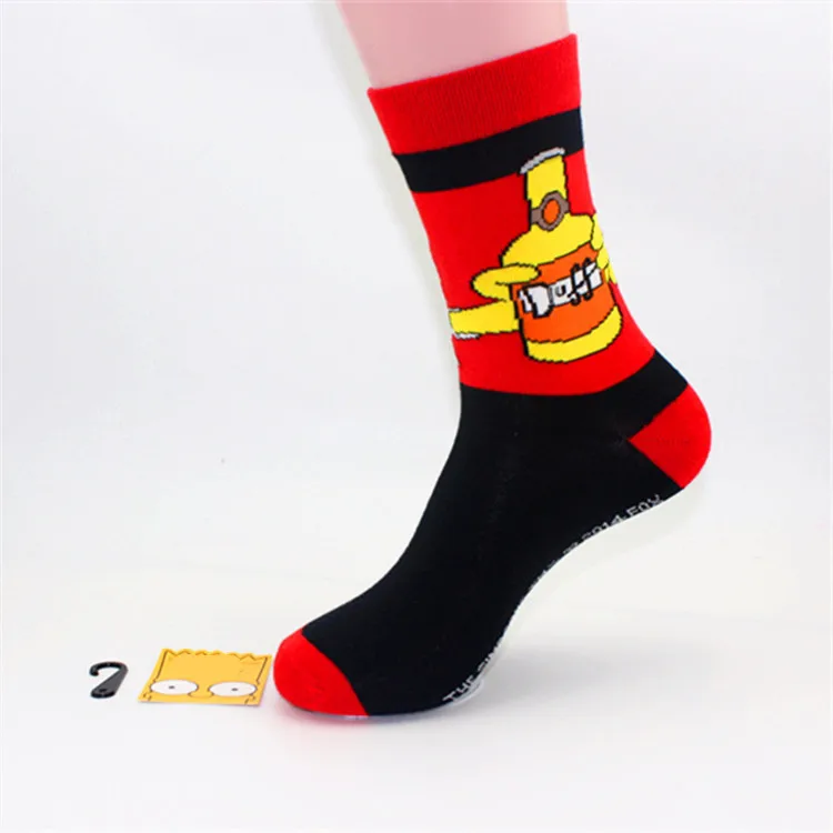 Мужские носки с героями мультфильма «Homer J Bart»; компрессионные хлопковые носки в стиле Харадзюку; повседневные модные милые теплые носки в уличном стиле; зимние носки