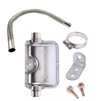 

New 60cm Car Stainless Steel Material Exhaust Pipe Corrugated Round Pipe Parking Silencer Diesel Heater Silver