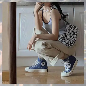 

Retro leopard print handbag for lady 2020 Spring/Summer new Niche French one-shoulder bag diagonal cross handbag carrying bag