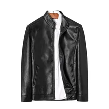 Мужская кожаная куртка осень зима Модные Винтажные мотоциклетные куртки-бомберы из полиуретана нового размера плюс пальто Chaqueta Moto Hombre
