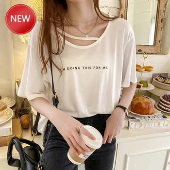 

Korean StyleTshirt WomenBlack White Patchwork Casual Chiffon Shirt Tops For Women