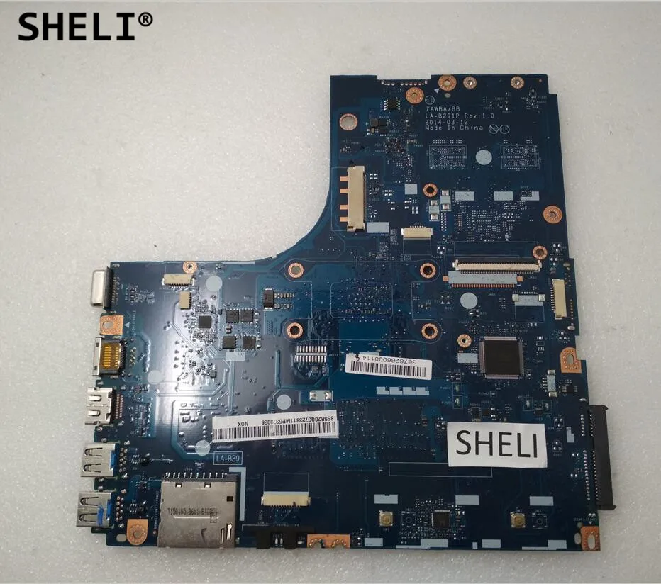 SHELI для Lenovo B50 45 материнская плата с E1 6010 CPU LA B291P 5B20G37238|Материнские платы| |